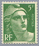 Image du timbre Marianne de Gandon 5 F vert-clair