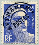 Image du timbre Marianne de Gandon 12 F outremer préoblitéré