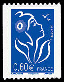 La Marianne de Lamouche bleu europe 0,60 € pour roulette