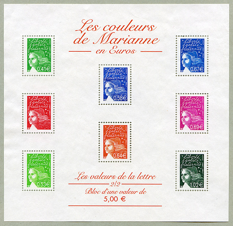 Image du timbre Les couleurs de Marianne-Les valeurs de la lettre