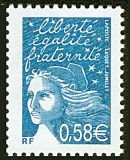 Marianne de Luquet 0,58 € bleu
