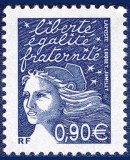 Marianne de Luquet 0,90 € bleu marine 