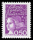 Marianne de Luquet 0 F 50 violet-rouge