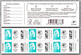 Carnet de 6 timbres pour lettre verte courrier suivi Service Plus autoadhésive