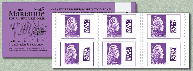 Image du timbre Carnet de 6 timbres autoadhésifs pour l'international