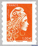 Image du timbre Marianne d'Yseult Digan-Timbre autoadhésif  complémentaire 1 € orange