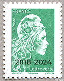 Image du timbre Marianne d'Yseult Digan
-Lettre verte jusqu'à 20g 
-Surchargée 2018-2024