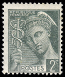 Image du timbre Mercure 2c vert foncé2ème série
