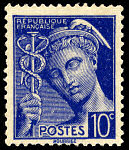 Image du timbre Mercure 10c bleu1ère série