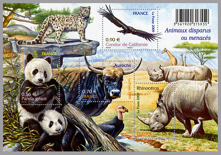 Image du timbre Animaux disparus ou menacés
