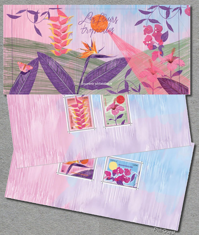 Image du timbre Les fleurs tropicales - Souvenir philatélique