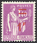 Image du timbre Type Paix 1F sur 1F40 lilas