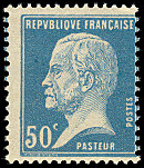 Pasteur, 50 c bleu