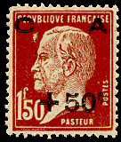 Pasteur  1 F 50 + 50c brun-roux