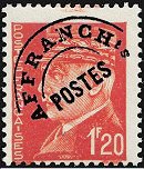 Image du timbre Maréchal Pétain, type Hourriez, 1 F20 brun-rouge-Préoblitéré - typographie