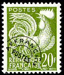 Image du timbre Coq Gaulois 20F vert