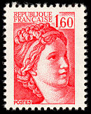 Sabine République Française 1F60 rouge