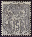 Image du timbre Groupe «Paix et Commerce»Type Sage 15c gris