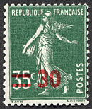 Image du timbre Semeuse camée 30c sur 35c vert