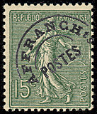 Image du timbre Semeuse lignée 15 c vert-olive préoblitéré