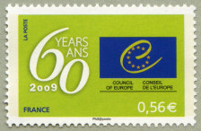 Image du timbre 60 ans du Conseil de l'Europe