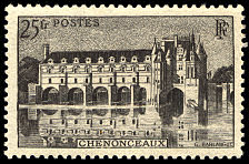 Image du timbre Le château de Chenonceaux 25 F noirMention «RF»