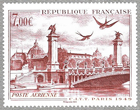 Image du timbre C.I.T.T. Paris 1949 - Pont Alexandre III  et Grand-Palais