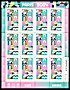 La feuiille de 12 timbre de 2024 des Jeux Olympiques de Paris