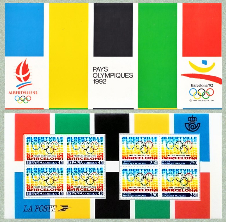 Image du timbre  Pochette de l'émission commune Pays Olympiques 1992-Albertville - Barcelone