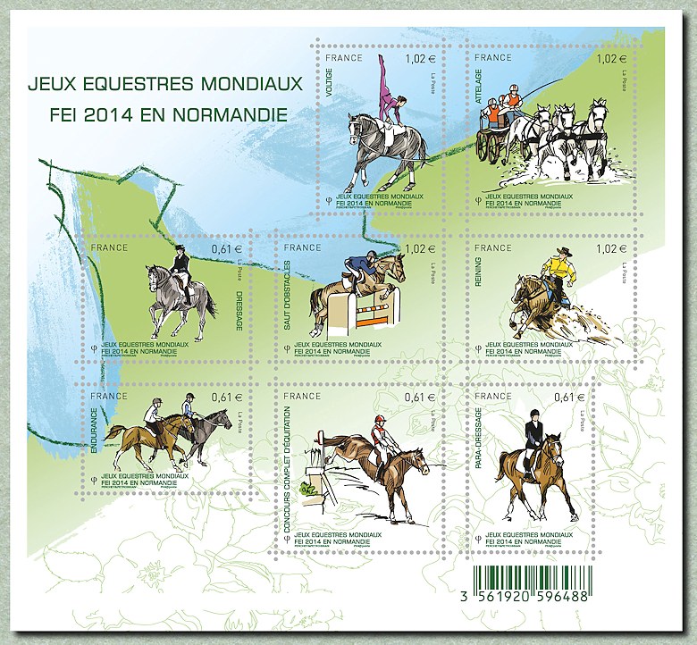 Image du timbre Jeux Equestres Mondiaux FEI 2014 en Normandie