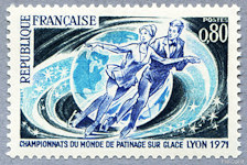 Image du timbre Championnats de Monde de patinage sur glaceLyon 1971