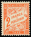 Chiffre-Taxe banderole 2F rouge-orange