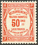 Image du timbre Recouvrements - Valeurs impayées 50c rouge