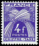 Chiffre-taxe  type gerbes 4F violet