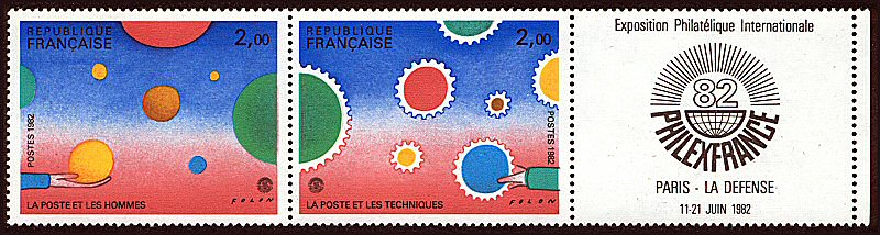 Image du timbre PhilexFrance 82-Folon diptyque «La Poste et les hommes»