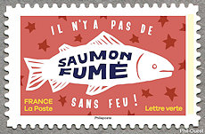 Image du timbre Il n’y a pas de SAUMON FUMÉ sans feu !