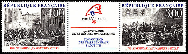 Convocation des Etats Généraux - 8 août 1788
   L'assemblée des 3 ordres à Vizille et la journée des tuiles à Grenoble en 1788