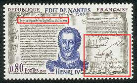 L´Édit de Nantes - 1598<BR>Henri IV (1553-1610)