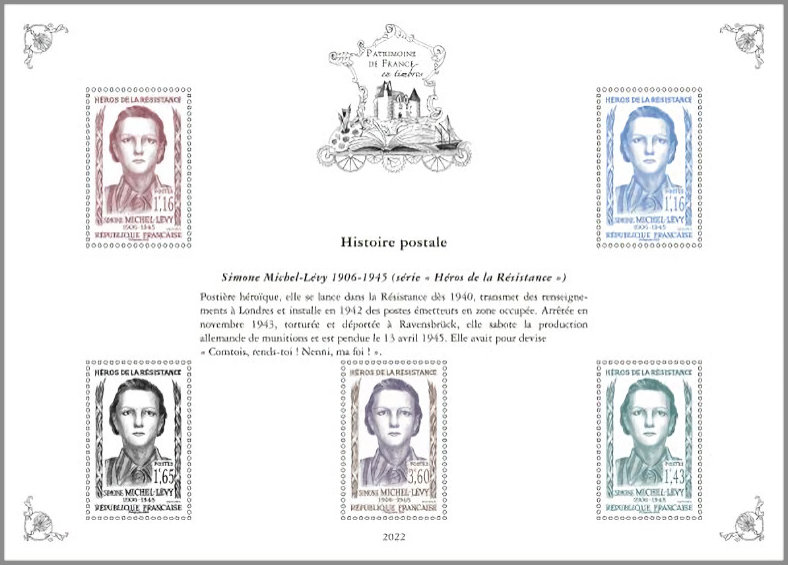 HISTOIRE POSTALE
   Simone Michel-Lévy 1906-1945 - Héros de la Résistance