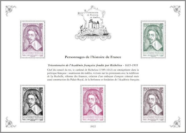PERSONNAGES DE L'HISTOIRE DE FRANCE 
    Tricentenaire de l'Académie française fondée par Richelieu - 1635-1935