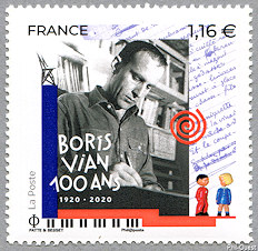 Image du timbre Boris Vian 100 ans  1920-2020 à 1,16 €