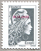 Image du timbre Marianne d'Yseult Digan surchargée rouge-Dernier écopli jusqu'à 20g
-
Mention Philaposte